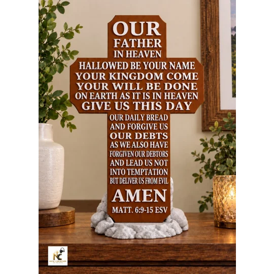Lord Prayer Cross Decor 
