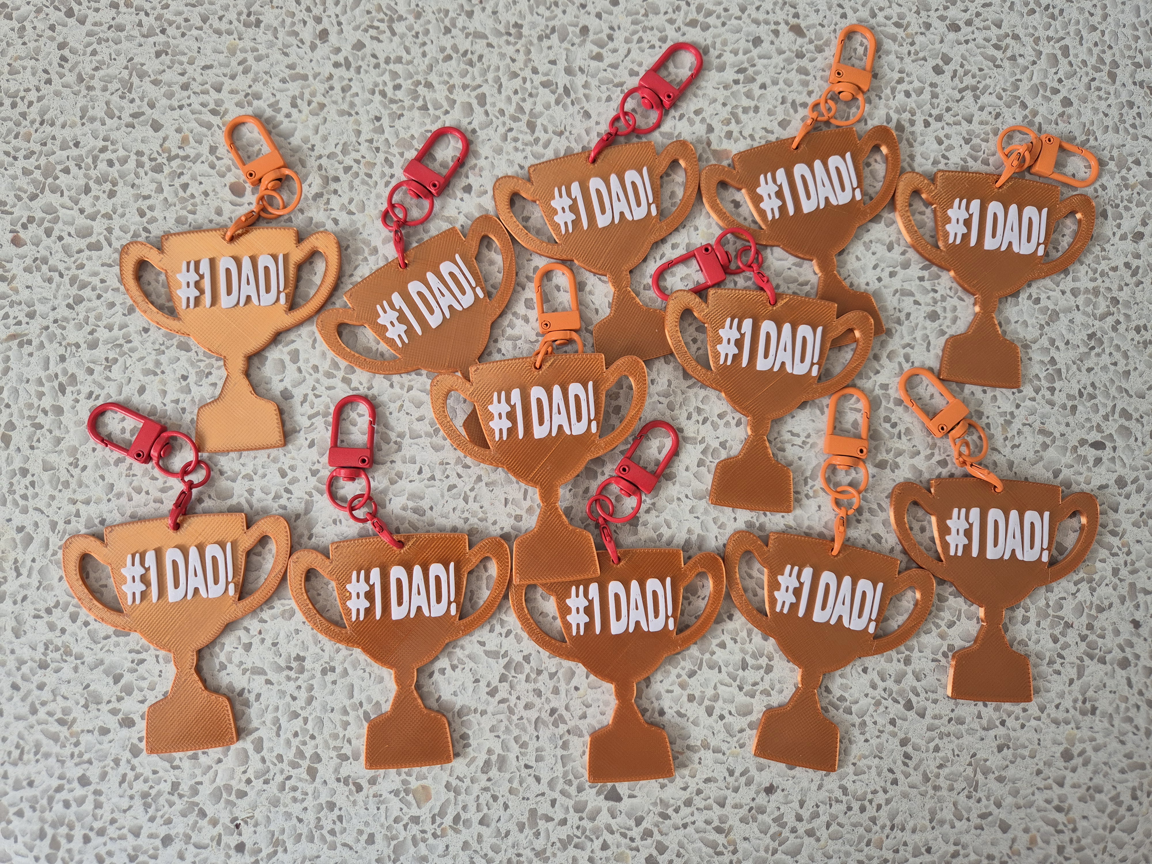 #1 dad! Trophy keyring