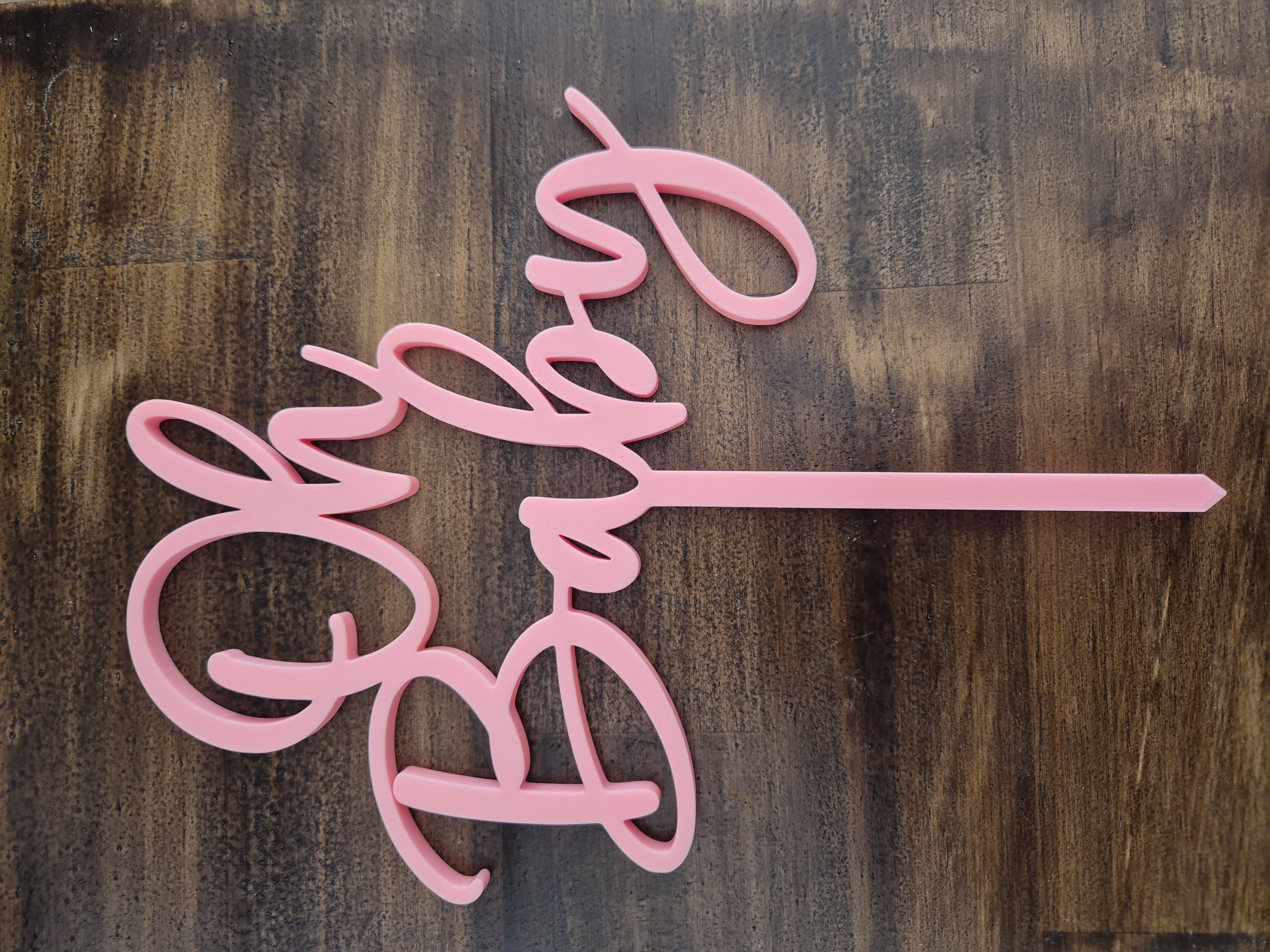 oh baby 3d printed cake topper PINK