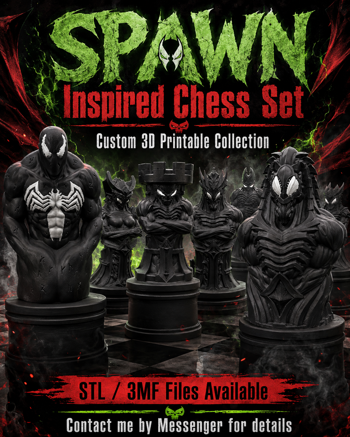 Venom-Inspired Chess Set