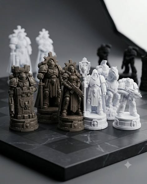Space Marines-Inspired Chess Set